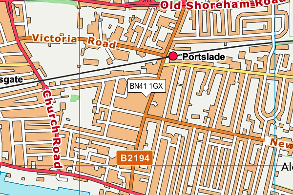 BN41 1GX map - OS VectorMap District (Ordnance Survey) BN41 1GX map - OS VectorMap District (Ordnance Survey)