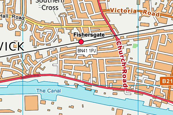 BN41 1PJ map - OS VectorMap District (Ordnance Survey) BN41 1PJ map - OS VectorMap District (Ordnance Survey)