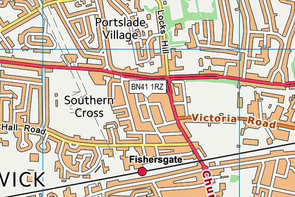 BN41 1RZ map - OS VectorMap District (Ordnance Survey) BN41 1RZ map - OS VectorMap District (Ordnance Survey)