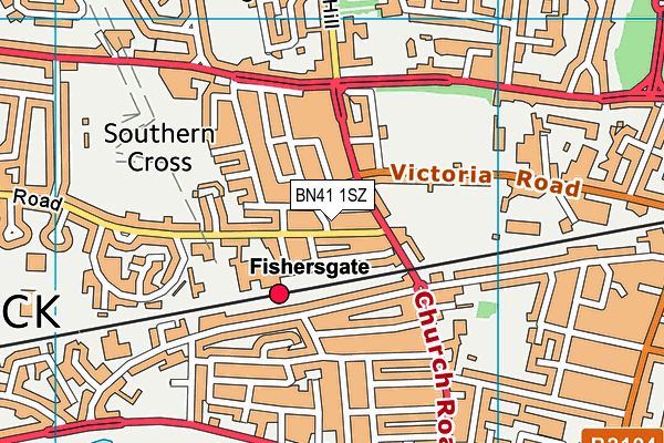 BN41 1SZ map - OS VectorMap District (Ordnance Survey)