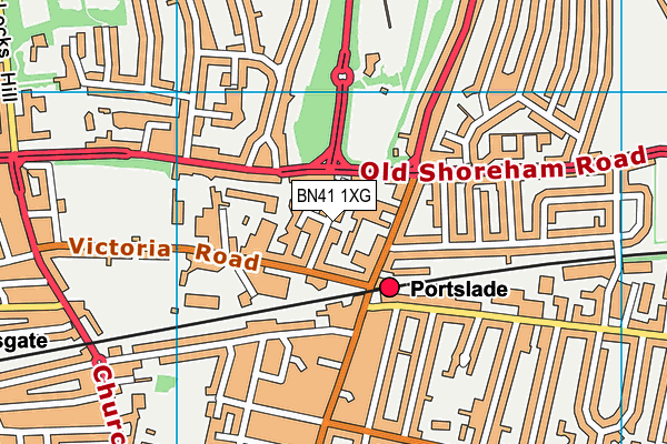 BN41 1XG map - OS VectorMap District (Ordnance Survey) BN41 1XG map - OS VectorMap District (Ordnance Survey)