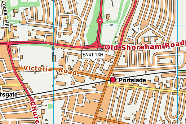 BN41 1XH map - OS VectorMap District (Ordnance Survey)