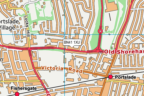 BN41 1XU map - OS VectorMap District (Ordnance Survey)