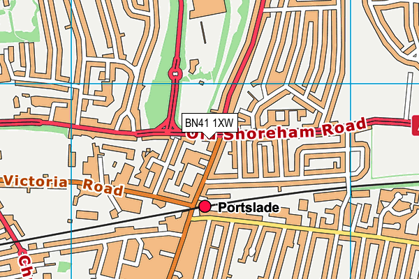 BN41 1XW map - OS VectorMap District (Ordnance Survey)