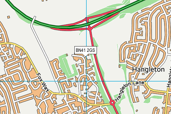 BN41 2GS map - OS VectorMap District (Ordnance Survey) BN41 2GS map - OS VectorMap District (Ordnance Survey)