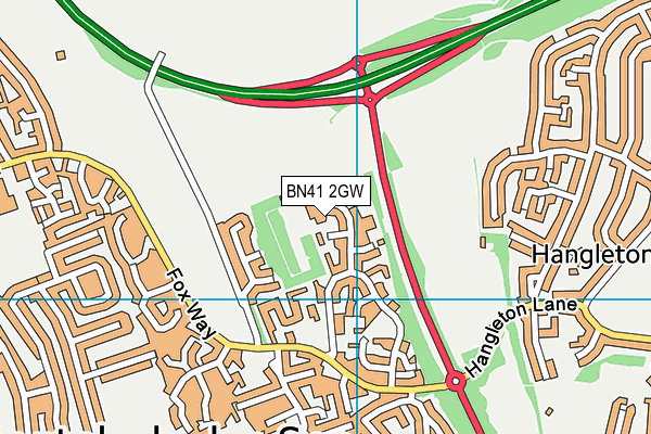BN41 2GW map - OS VectorMap District (Ordnance Survey) BN41 2GW map - OS VectorMap District (Ordnance Survey)