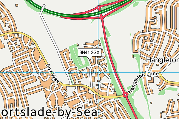 BN41 2GX map - OS VectorMap District (Ordnance Survey) BN41 2GX map - OS VectorMap District (Ordnance Survey)