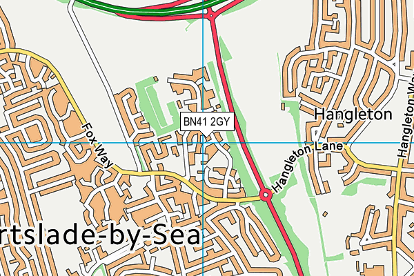 BN41 2GY map - OS VectorMap District (Ordnance Survey) BN41 2GY map - OS VectorMap District (Ordnance Survey)