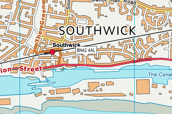BN42 4AL map - OS VectorMap District (Ordnance Survey)