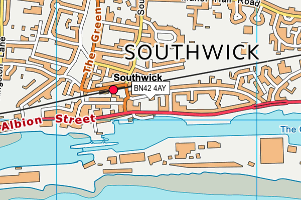 BN42 4AY map - OS VectorMap District (Ordnance Survey)