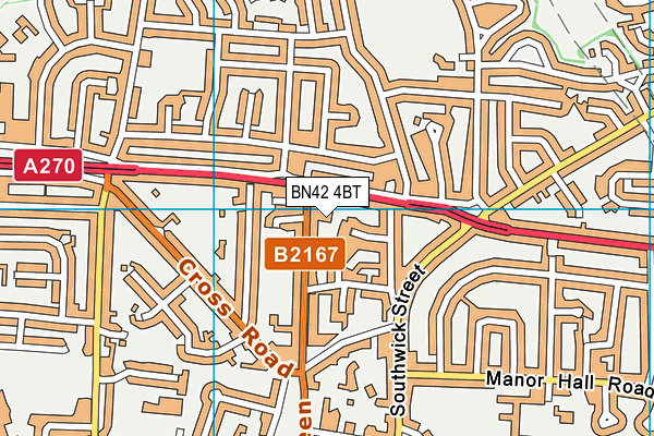 BN42 4BT map - OS VectorMap District (Ordnance Survey) BN42 4BT map - OS VectorMap District (Ordnance Survey)