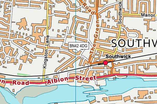 BN42 4DG map - OS VectorMap District (Ordnance Survey)