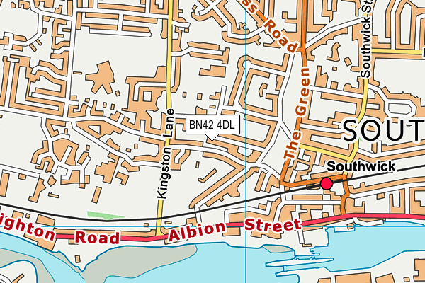 BN42 4DL map - OS VectorMap District (Ordnance Survey)