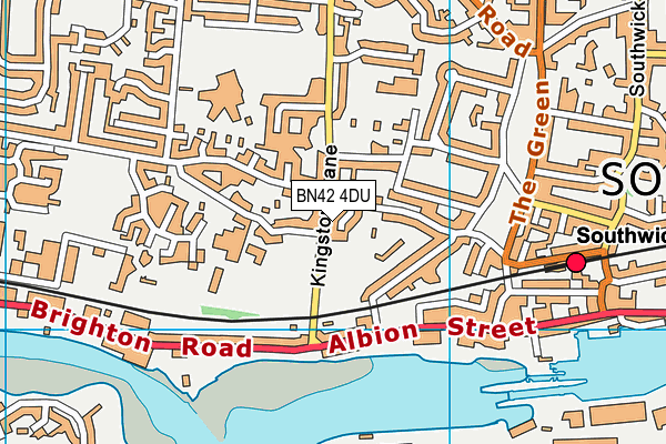 BN42 4DU map - OS VectorMap District (Ordnance Survey)