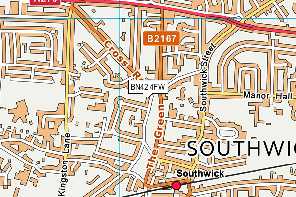 BN42 4FW map - OS VectorMap District (Ordnance Survey) BN42 4FW map - OS VectorMap District (Ordnance Survey)