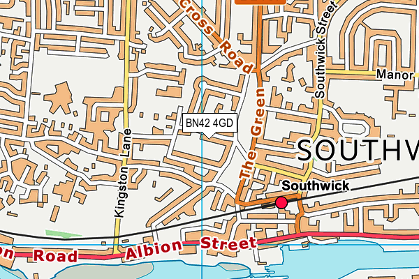 BN42 4GD map - OS VectorMap District (Ordnance Survey) BN42 4GD map - OS VectorMap District (Ordnance Survey)