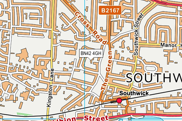BN42 4GH map - OS VectorMap District (Ordnance Survey) BN42 4GH map - OS VectorMap District (Ordnance Survey)