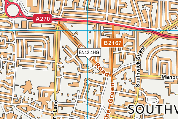 BN42 4HG map - OS VectorMap District (Ordnance Survey) BN42 4HG map - OS VectorMap District (Ordnance Survey)