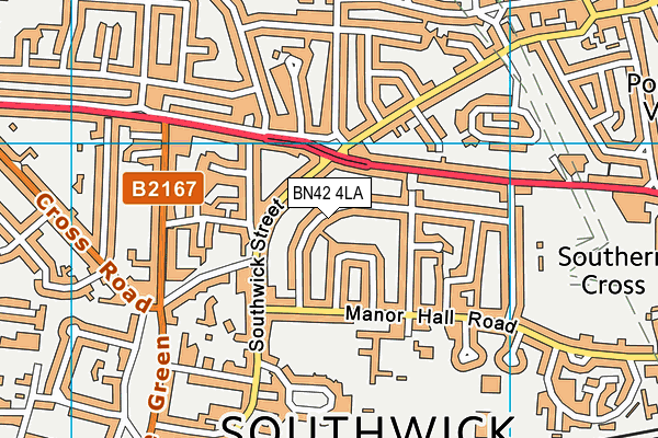 BN42 4LA map - OS VectorMap District (Ordnance Survey) BN42 4LA map - OS VectorMap District (Ordnance Survey)