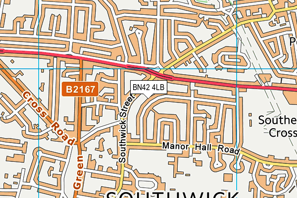 BN42 4LB map - OS VectorMap District (Ordnance Survey) BN42 4LB map - OS VectorMap District (Ordnance Survey)
