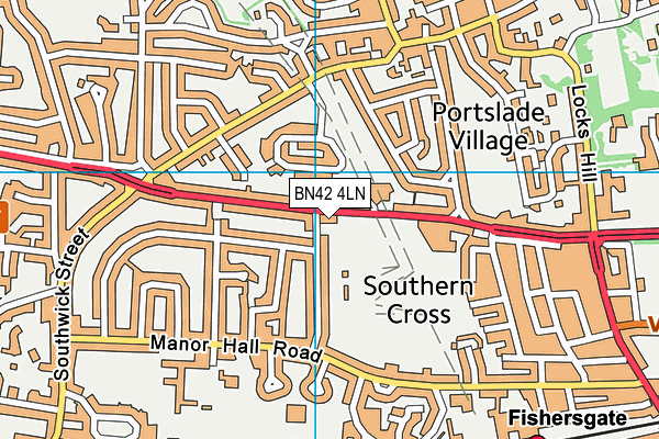 BN42 4LN map - OS VectorMap District (Ordnance Survey) BN42 4LN map - OS VectorMap District (Ordnance Survey)