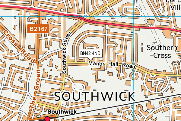 BN42 4ND map - OS VectorMap District (Ordnance Survey)