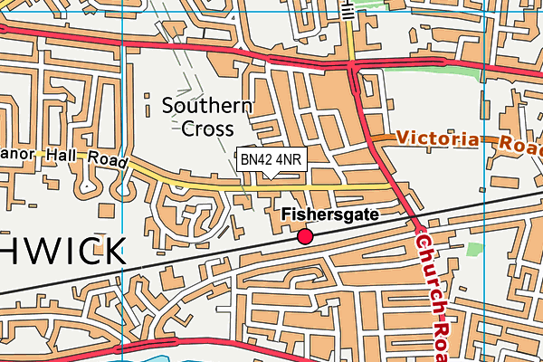 BN42 4NR map - OS VectorMap District (Ordnance Survey)