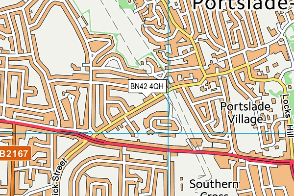 BN42 4QH map - OS VectorMap District (Ordnance Survey)