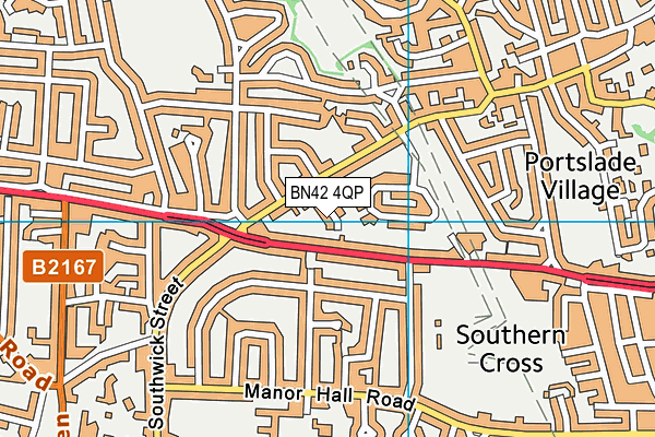 BN42 4QP map - OS VectorMap District (Ordnance Survey)