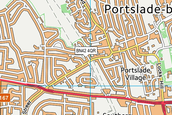 BN42 4QR map - OS VectorMap District (Ordnance Survey)