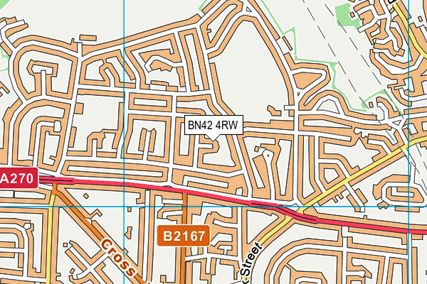 BN42 4RW map - OS VectorMap District (Ordnance Survey) BN42 4RW map - OS VectorMap District (Ordnance Survey)