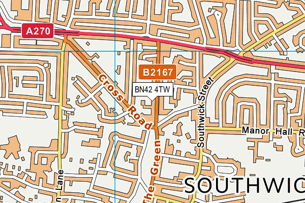 BN42 4TW map - OS VectorMap District (Ordnance Survey) BN42 4TW map - OS VectorMap District (Ordnance Survey)
