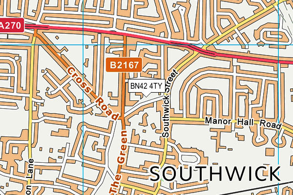 BN42 4TY map - OS VectorMap District (Ordnance Survey) BN42 4TY map - OS VectorMap District (Ordnance Survey)