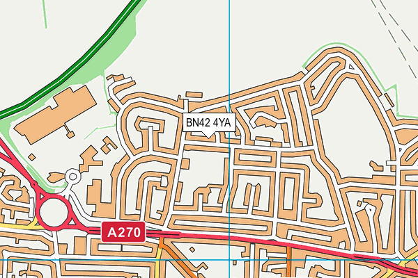 BN42 4YA map - OS VectorMap District (Ordnance Survey) BN42 4YA map - OS VectorMap District (Ordnance Survey)