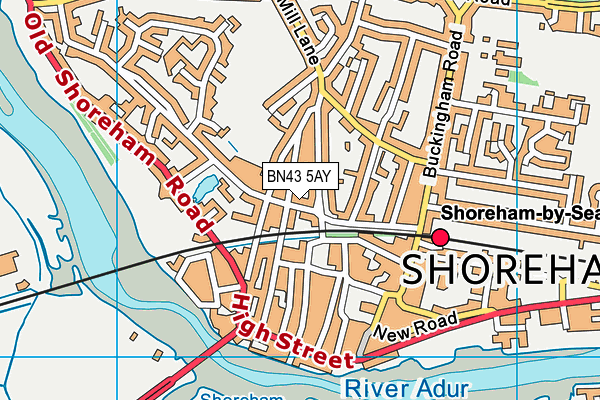 BN43 5AY map - OS VectorMap District (Ordnance Survey) BN43 5AY map - OS VectorMap District (Ordnance Survey)