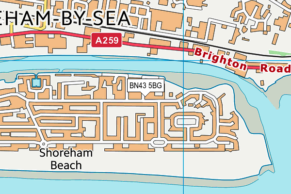 BN43 5BG map - OS VectorMap District (Ordnance Survey)