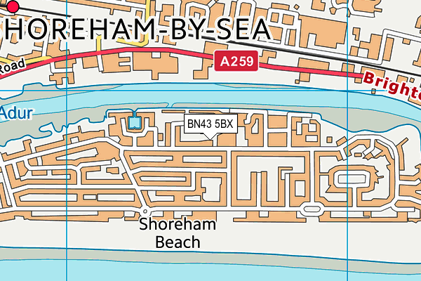 BN43 5BX map - OS VectorMap District (Ordnance Survey)