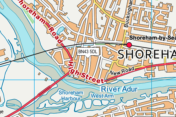 BN43 5DL map - OS VectorMap District (Ordnance Survey)