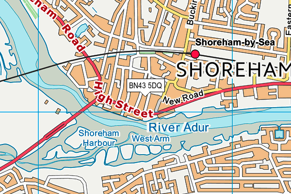 BN43 5DQ map - OS VectorMap District (Ordnance Survey)
