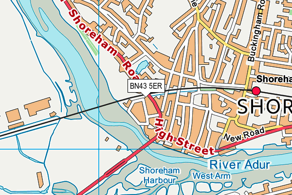 BN43 5ER map - OS VectorMap District (Ordnance Survey)