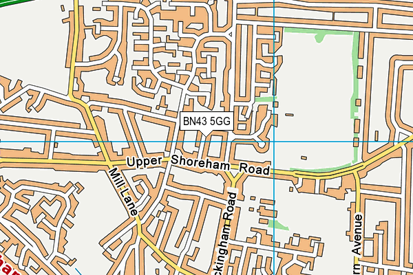 BN43 5GG map - OS VectorMap District (Ordnance Survey) BN43 5GG map - OS VectorMap District (Ordnance Survey)