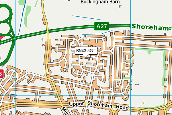 BN43 5GT map - OS VectorMap District (Ordnance Survey) BN43 5GT map - OS VectorMap District (Ordnance Survey)