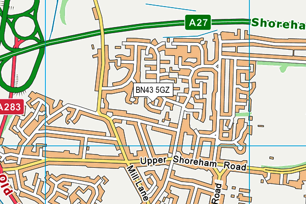 BN43 5GZ map - OS VectorMap District (Ordnance Survey) BN43 5GZ map - OS VectorMap District (Ordnance Survey)