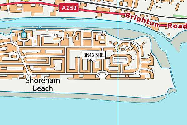 BN43 5HE map - OS VectorMap District (Ordnance Survey)