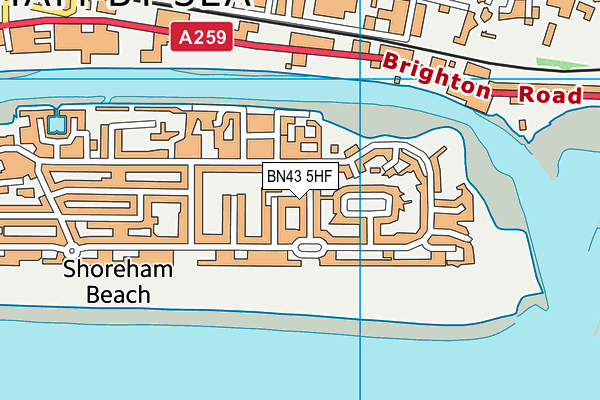 BN43 5HF map - OS VectorMap District (Ordnance Survey)