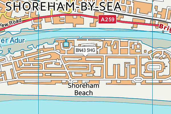 BN43 5HG map - OS VectorMap District (Ordnance Survey)