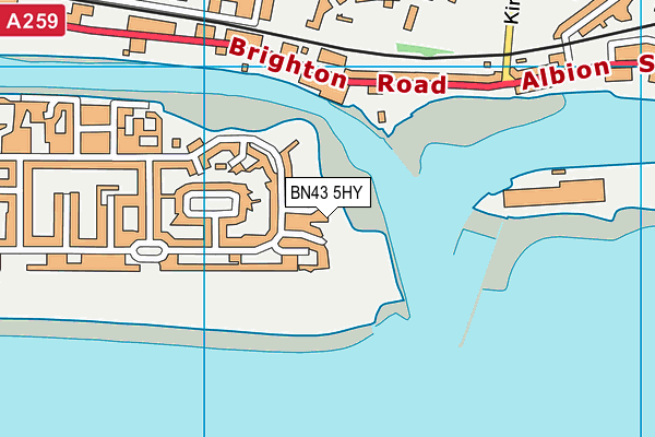 BN43 5HY map - OS VectorMap District (Ordnance Survey) BN43 5HY map - OS VectorMap District (Ordnance Survey)