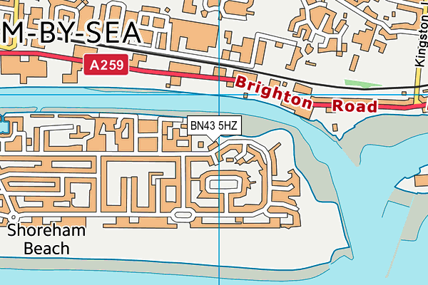 BN43 5HZ map - OS VectorMap District (Ordnance Survey)