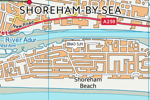 BN43 5JH map - OS VectorMap District (Ordnance Survey)