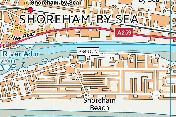 BN43 5JN map - OS VectorMap District (Ordnance Survey)